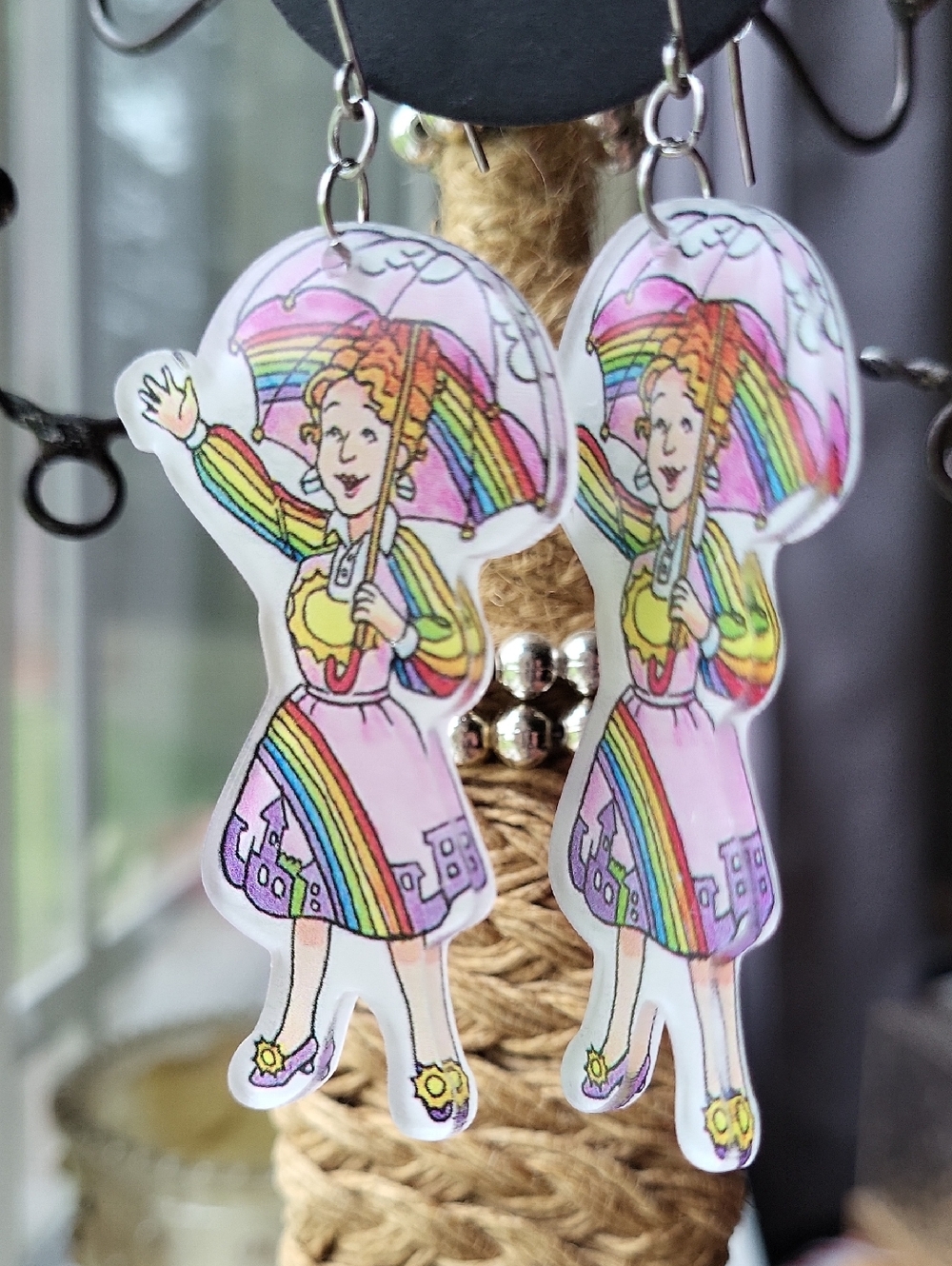 Ms. Frizzle Rainbow Umbrella Earrings